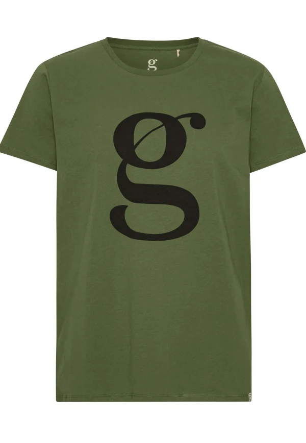 GROBUND Alfie t-shirten - den i mosgrøn med logo