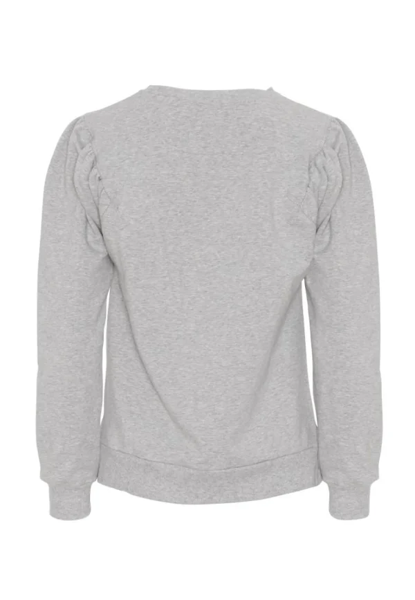 GROBUND Signe sweatshirten - den med flotte ærmer i grå melange